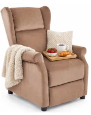 Beżowy rozkładany fotel do karmienia wypoczynkowy - Nika 2X w sklepie Edinos.pl