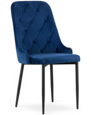 Granatowe pikowane krzesło - Hamza 3X w sklepie Edinos.pl