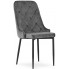 Szare krzesło tapicerowane z guzikami - Hamza 3X