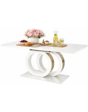 Biały rozkładany stół w stylu glamour - Corto w sklepie Edinos.pl