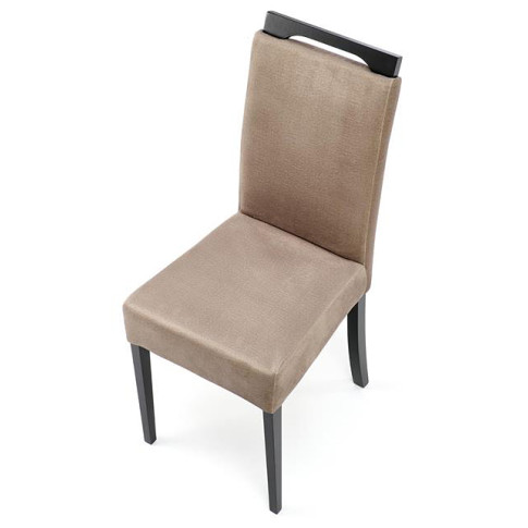 Czarne krzesło z beżową tapicerką Tridin