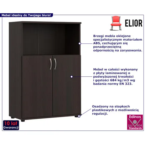 Zamykany regał biurowy Forys kolor wenge