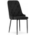 Czarne pikowane welurowe krzesło do stołu - Hamza 3X