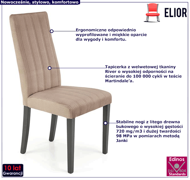 Tapicerowane krzesło Taroni 2X beżowe