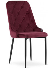 Bordowe pikowane krzesło kuchenne - Hamza 3X w sklepie Edinos.pl