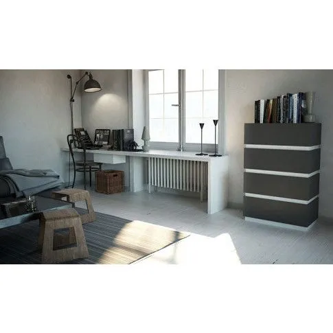 Szczegółowe zdjęcie nr 4 produktu Komoda Toviros 4X - grafit + biała