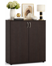 Klasyczna komoda biurowa z drzwiczkami wenge - Filevi w sklepie Edinos.pl