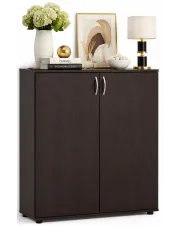 Klasyczna komoda biurowa z drzwiczkami wenge - Filevi w sklepie Edinos.pl