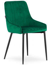 Zielone tapicerowane metalowe krzesło do jadalni - Cinar 3X w sklepie Edinos.pl