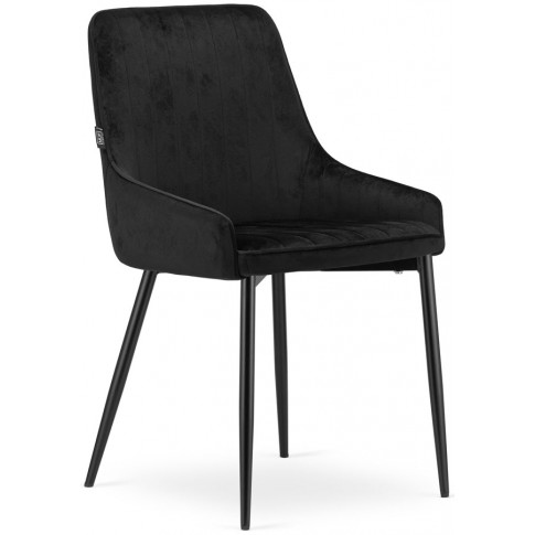 4x czarne aksamitne krzesło do salonu cinar