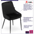infografika zestawu 4 welurowych krzeseł w kolorze czarnym cinar
