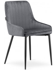 Ciemnoszare welurowe krzesło w stylu nowoczesnym - Cinar 3X w sklepie Edinos.pl