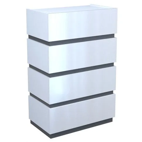 Zdjęcie produktu Lakierowana komoda Toviros 5X - biała + grafit.