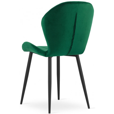 4 zielone welurowe krzesła ze ściąganą tapicerką edi
