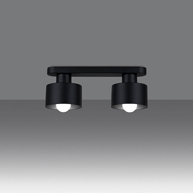 Czarna stalowa lampa sufitowa loft P718-Noria