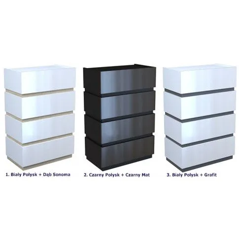 Szczegółowe zdjęcie nr 5 produktu Lakierowana komoda Toviros 5X - czarna