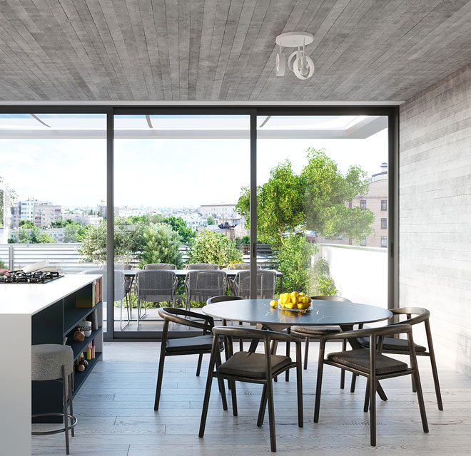 Biała lampa sufitowa ze stali z okrągłą podsufitką A177-Hana