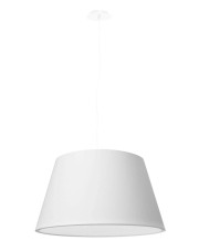 Biała lampa wisząca z abażurem nad stół - A196-Ablo