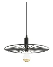 Czarna industrialna lampa wisząca ze stali 30 cm - A194-Frik