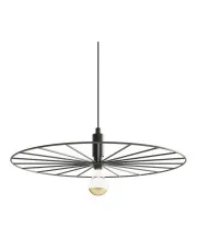 Czarna duża lampa wisząca z drucianym kloszem 60 cm - A194-Frik w sklepie Edinos.pl