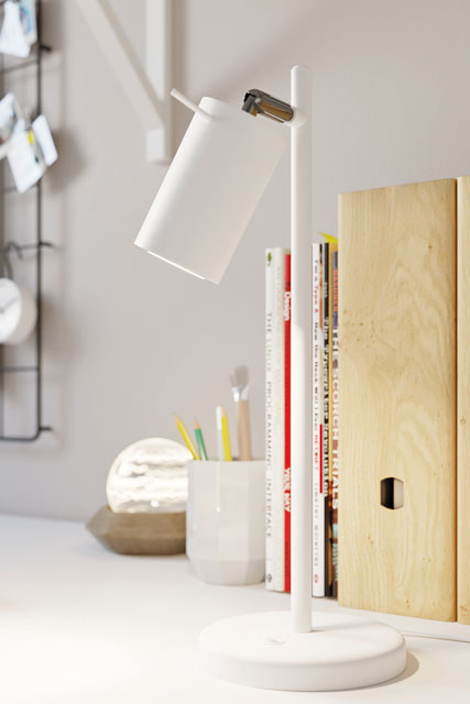 Biała lampka biurkowa w stylu lof A195-Rins
