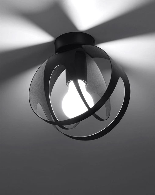 Czarna lampa sufitowa stalowa A192-Hoxa