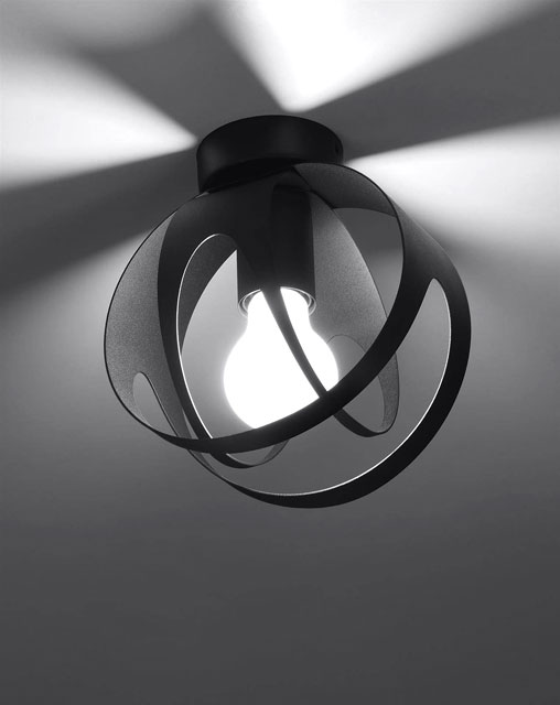 Czarna lampa sufitowa stalowa A192-Fira