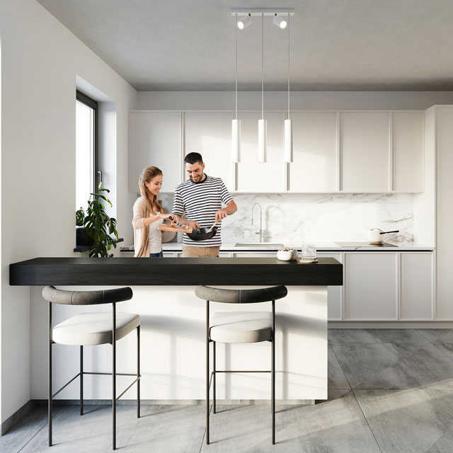 Biała lampa wisząca sople nad wyspę R119-Elsa