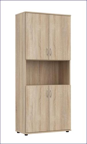 Regał biurowy z drzwiczkami Likoro kolor dąb sonoma
