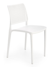 Białe minimalistyczne krzesło sztaplowane - Imros w sklepie Edinos.pl