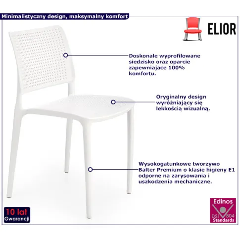 Biale krzeslo minimalistyczne Imros