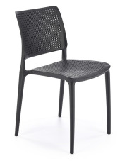 Czarne ażurowe krzesło sztaplowane do ogrodu - Imros w sklepie Edinos.pl