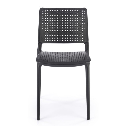 Czarne krzeslo sztaplowane Imros
