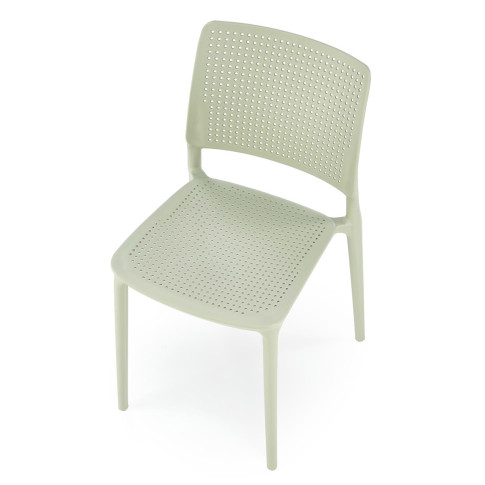 Miętowe krzesło sztaplowane Imros