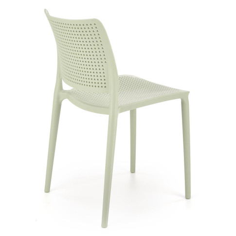 Zielone sztaplowane krzesło ażurowe Imros