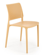 Pomarańczowe krzesło ogrodowe sztaplowane - Imros w sklepie Edinos.pl