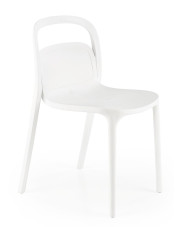 Białe minimalistyczne krzesło ogrodowe sztaplowane - Nagun w sklepie Edinos.pl
