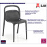 Czarne krzeslo minimalistyczne Nagun sztaplowane