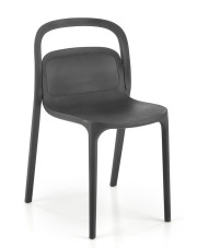 Czarne minimalistyczne krzesło ogrodowe sztaplowane - Nagun w sklepie Edinos.pl