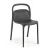 Czarne minimalistyczne krzesło ogrodowe sztaplowane - Nagun