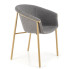 Szare tapicerowane krzesło kubełkowe - Rito