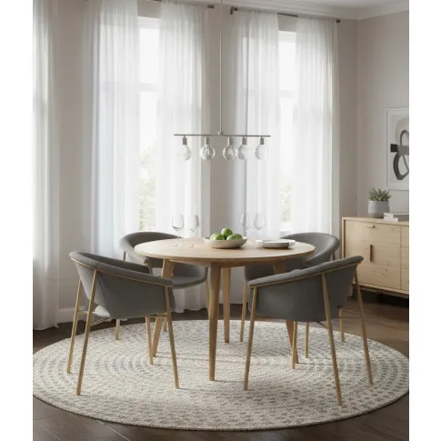 Szare tapicerowane krzesło kubełkowe   Ingun