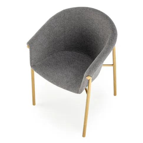 Szare tapicerowane krzeslo Rito