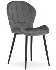 Ciemnoszare krzesło metalowe tapicerowane do jadalni - Edi 3X w sklepie Edinos.pl