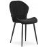 Czarne welurowe krzesło do salonu - Edi 3X