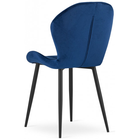 4x welurowe krzesło ze ściąganą tapicerka granat edi