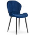 Niebieskie welurowe krzesło do stołu - Edi 3X