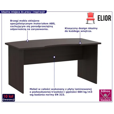 Klasyczne biurko do pracy Romiks kolor wenge