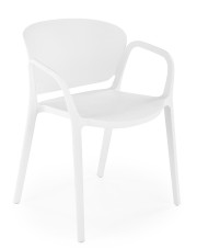 Białe minimalistyczne krzesło ogrodowe - Orlo w sklepie Edinos.pl