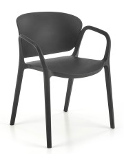 Czarne minimalistyczne krzesło ogrodowe - Orlo w sklepie Edinos.pl